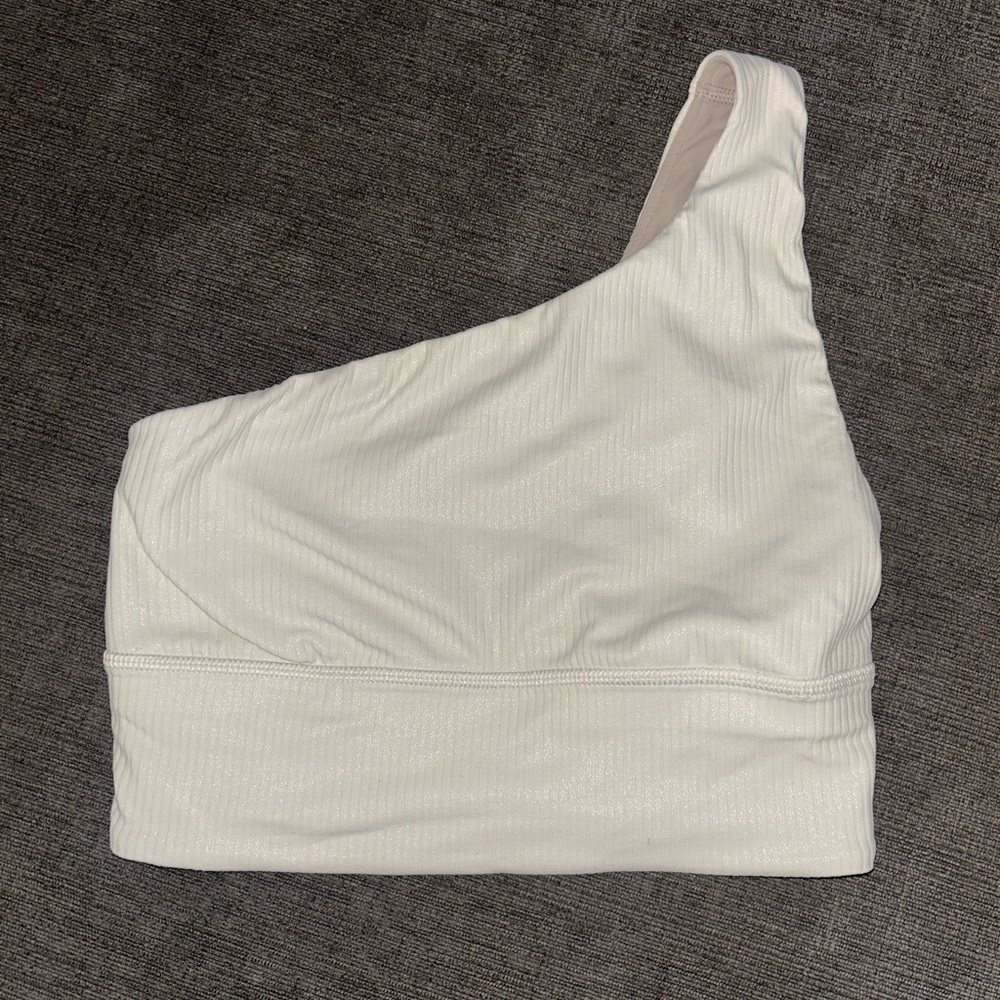 lululemon athletica One-Shoulder Ribbed White Sports Bra